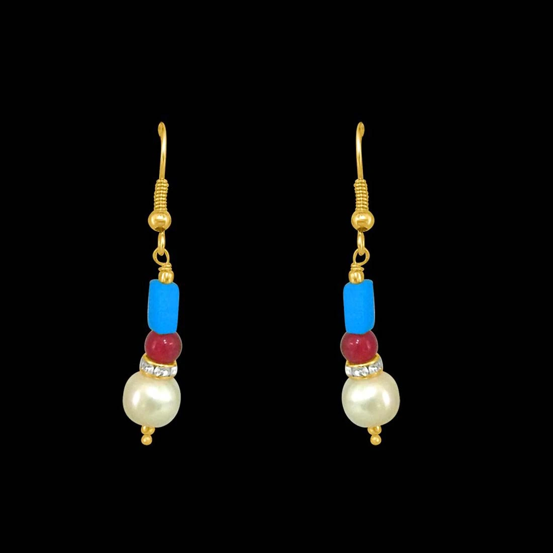 Turquoise & Coloured Stone Earrings (SE187)