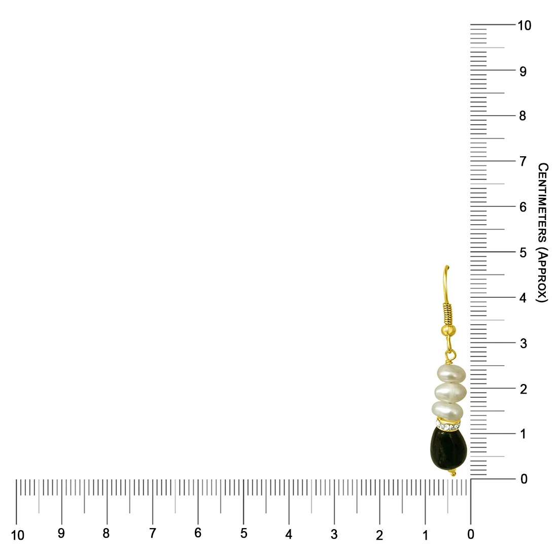 Drop Green Stone & Pearl Hanging Earrings for Women (SE195)