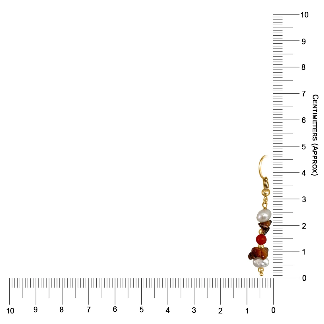 Real Tiger Eye, Coral & Pearl Hanging Earrings for Women (SE207)