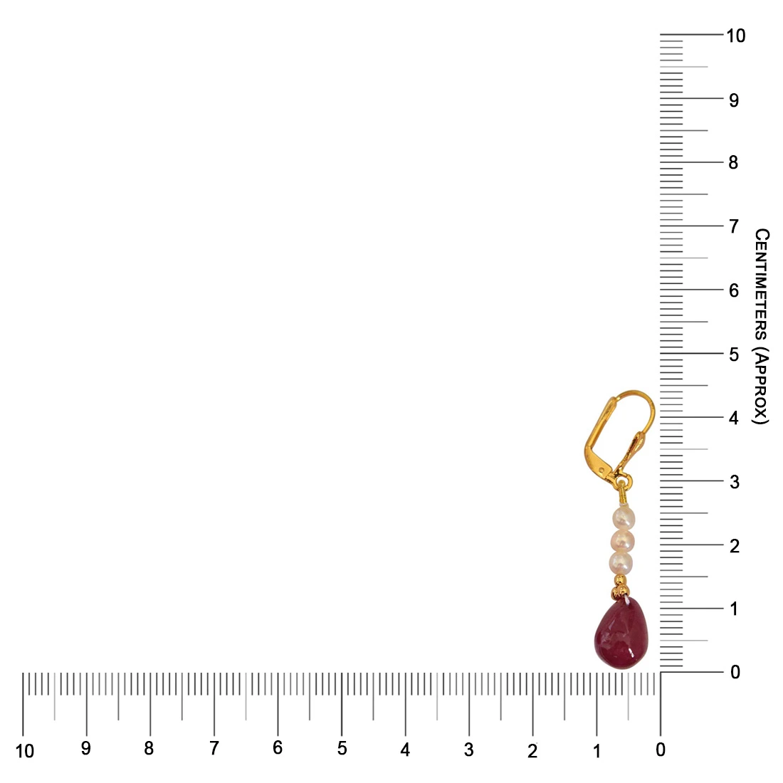 Real Ruby Drop & Freshwater Pearl Earrings for Women (SE237)