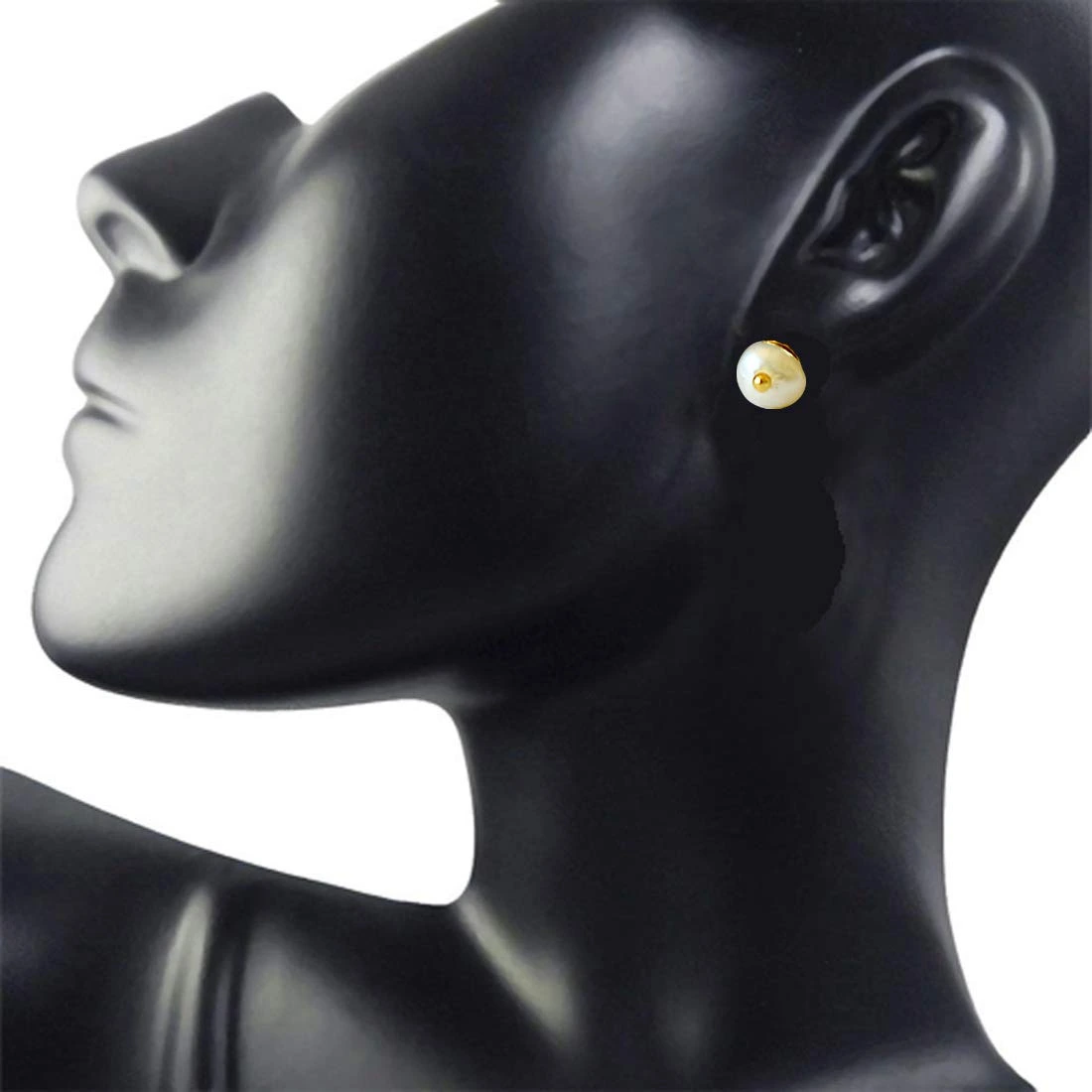 Real Freshwater Pearl & Gold Plated Stud Earrings (SE315)