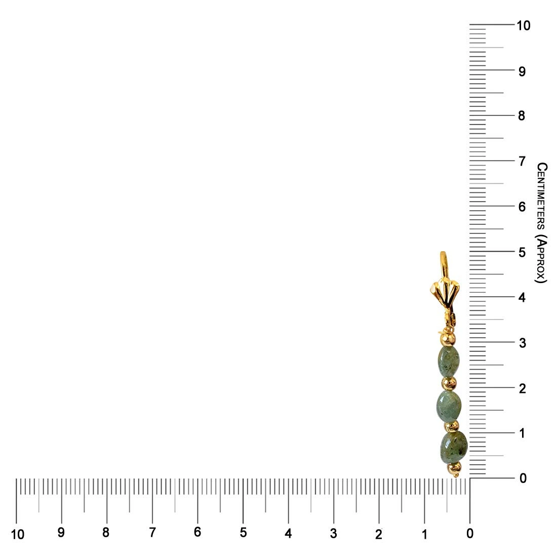 Real Natural Oval Emerald & gold plated Beads Earring (SE341)