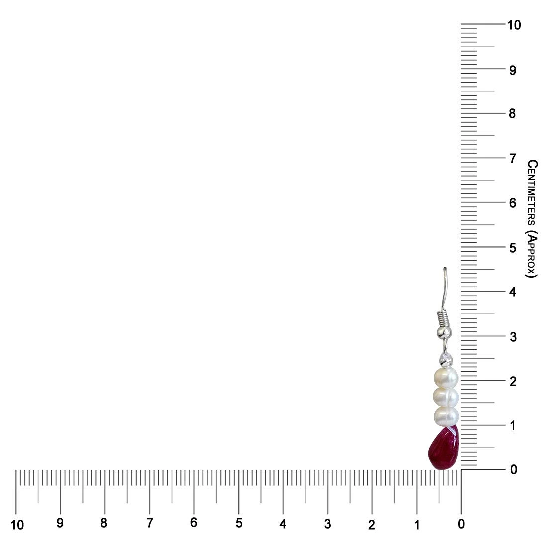Real Ruby Drop & Freshwater Pearl Earrings for Women (SE345)