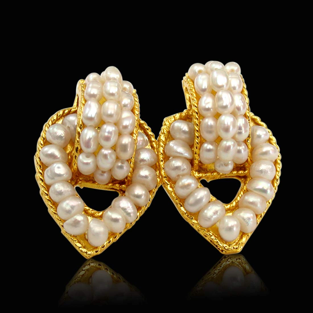 Pearl Charmer - Real Freshwater Pearl & Gold Plated Earrings for Women (SE50)