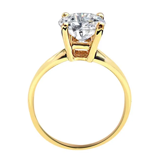 0.26 cts Round Light Green/VS2 Solitaire Diamond Engagement Ring in 18kt Yellow Gold (SDRSOL592)