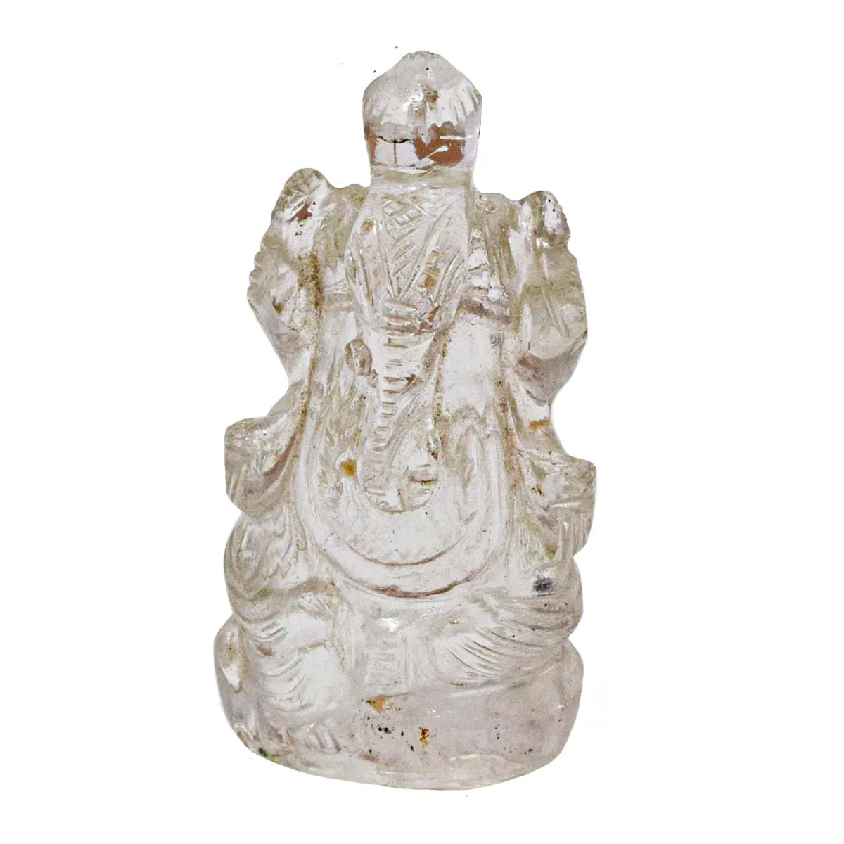 124.81 cts Lord Ganesh God Ganpati Ganesha Real Natural White Quartz Idol Murti (SGP100)