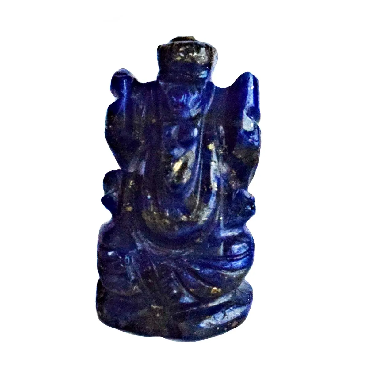 35.02 cts Lord Ganesh God Ganpati Ganesha Real Natural Blue Lapiz Idol Murti (SGP102)