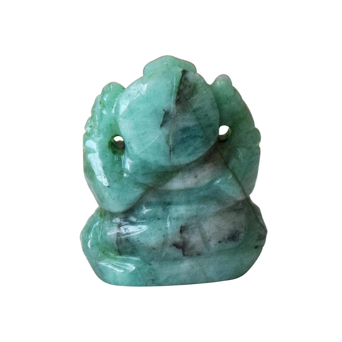 31 cts Lord Ganesh God Ganpati Ganesha Real Natural Emerald Idol Murti (SGP19)