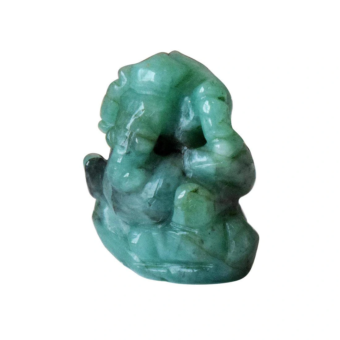 31 cts Lord Ganesh God Ganpati Ganesha Real Natural Emerald Idol Murti (SGP19)