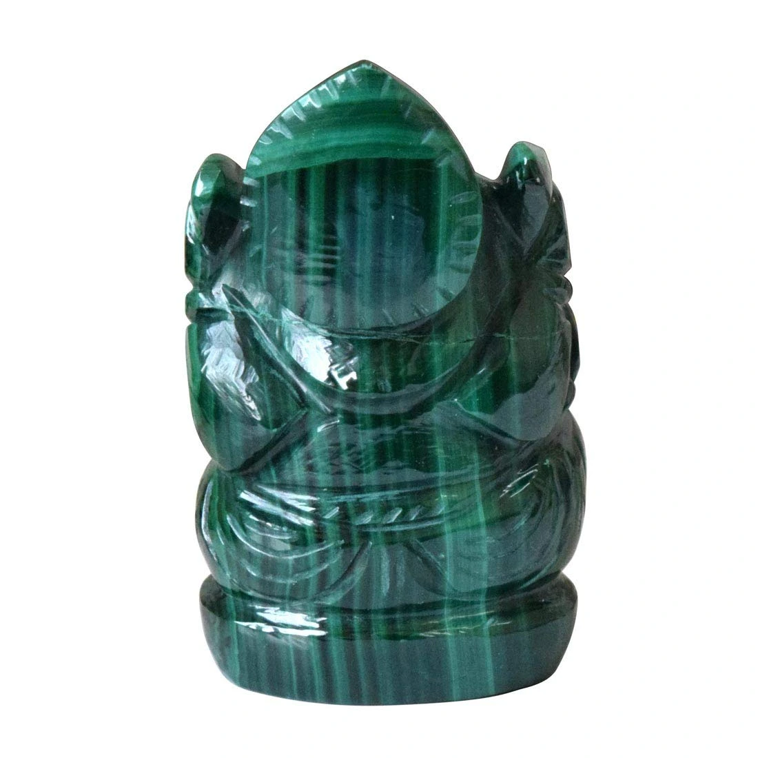 565 cts Lord Ganesh God Ganpati Ganesha Real Natural Malachite Idol Murti (SGP23)