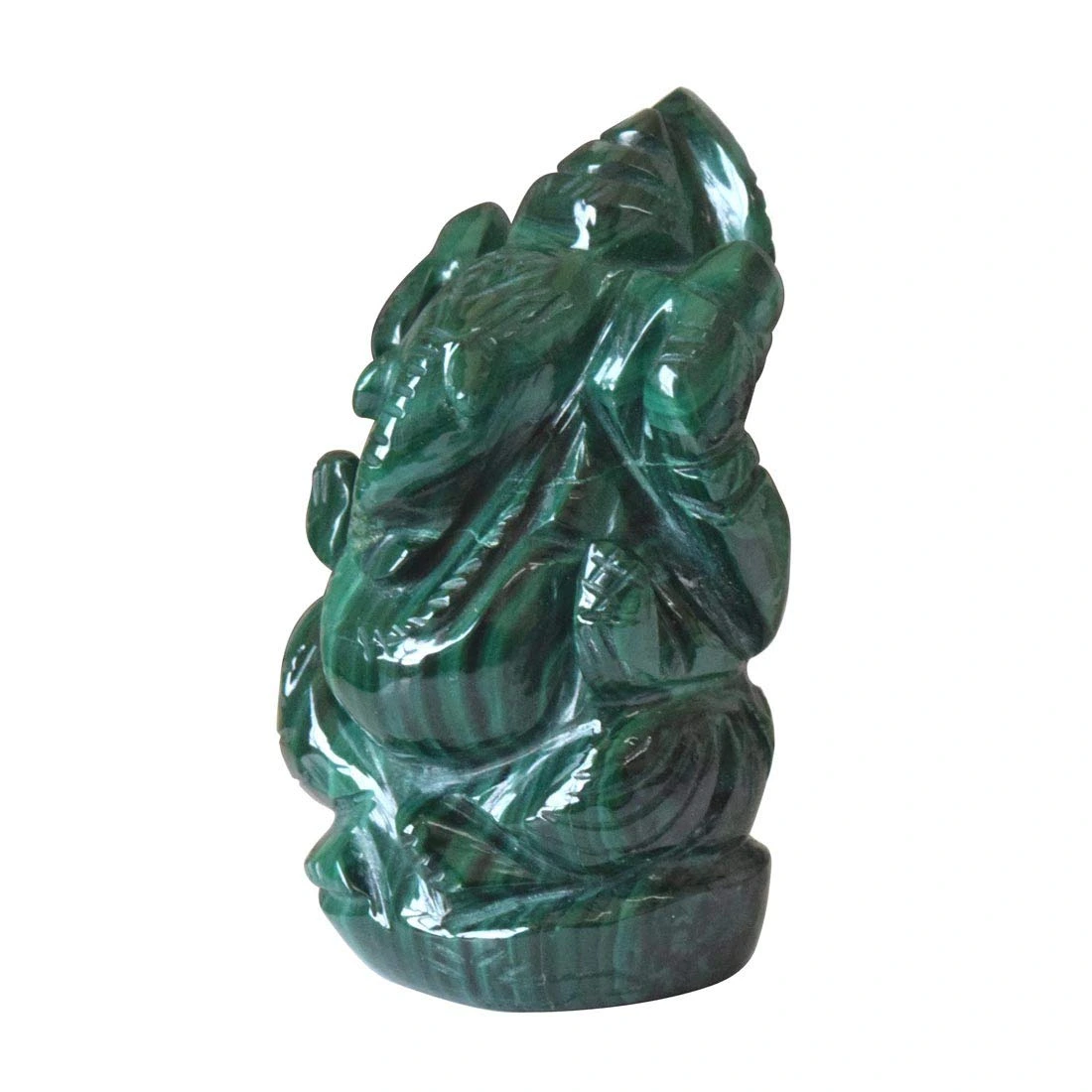 565 cts Lord Ganesh God Ganpati Ganesha Real Natural Malachite Idol Murti (SGP23)