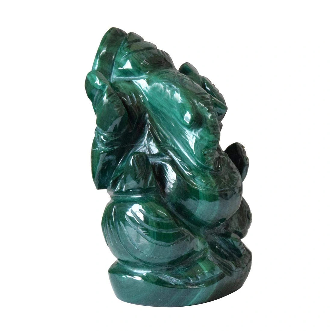 565 cts Lord Ganesh God Ganpati Ganesha Real Natural Malachite Idol Murti (SGP23)