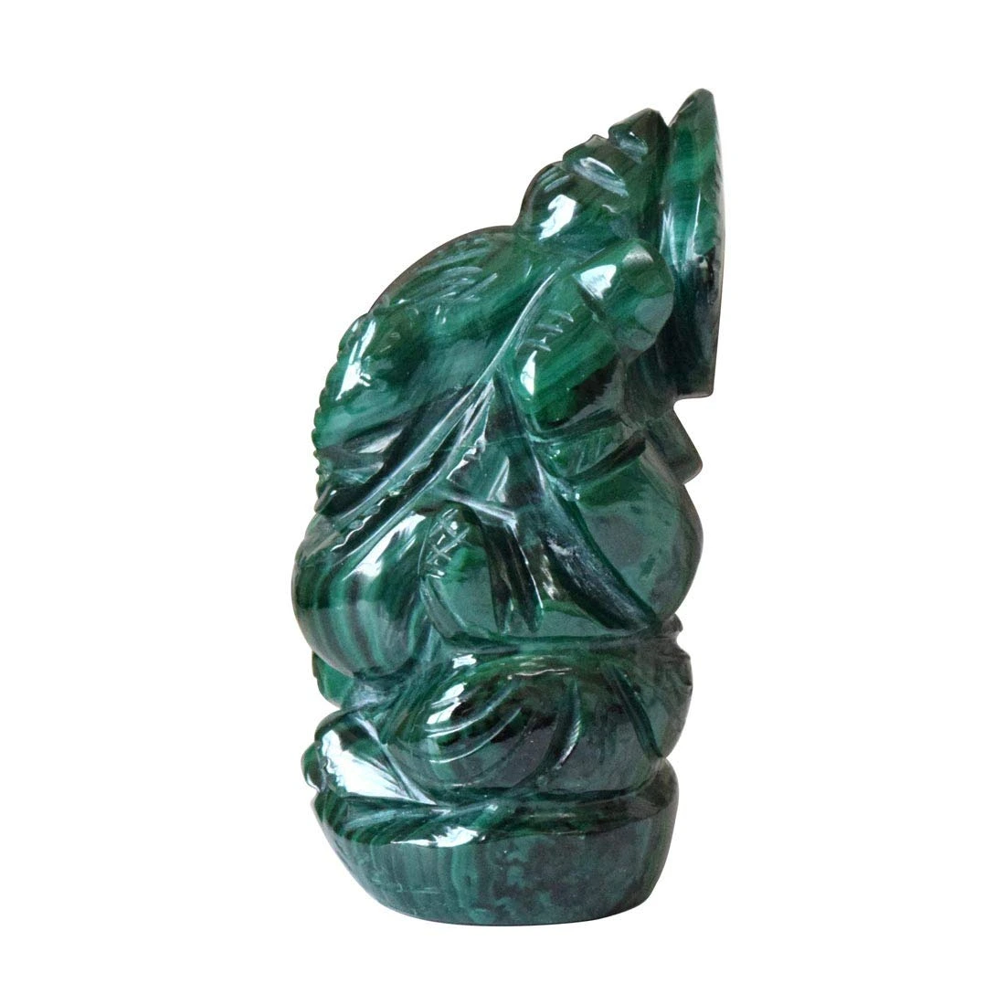 565 cts Lord Ganesh God Ganpati Ganesha Real Natural Malachite Idol Murti (SGP23)