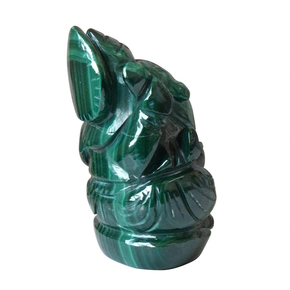 565 cts Lord Ganesh God Ganpati Ganesha Real Natural Malachite Idol Murti (SGP23)