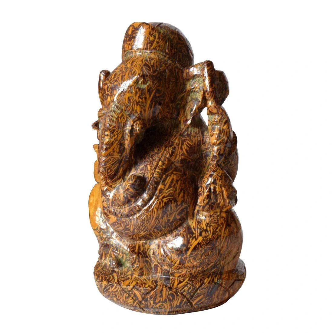 285 grams Lord Ganesh Real Natural Tiger Eye Idol Murti (SGP24)