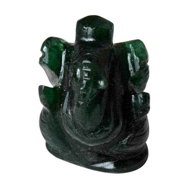 74.77cts Lord Ganesh God Ganpati Ganesha Real Natural Green Onyx Idol Murti (SGP28)