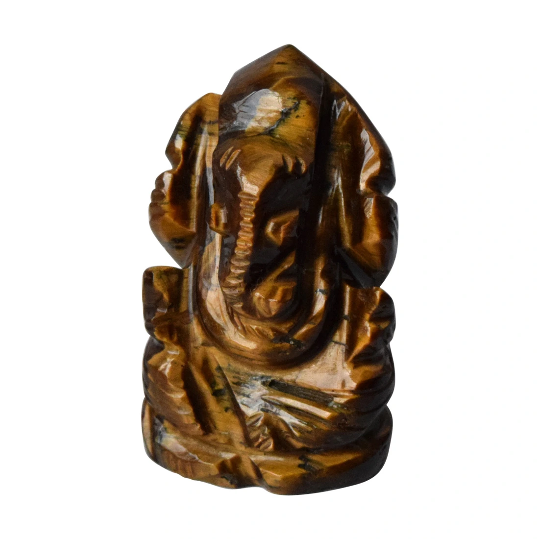 46.88cts Lord Ganesh God Ganpati Ganesha Real Natural Tiger Eye Idol Murti (SGP29)