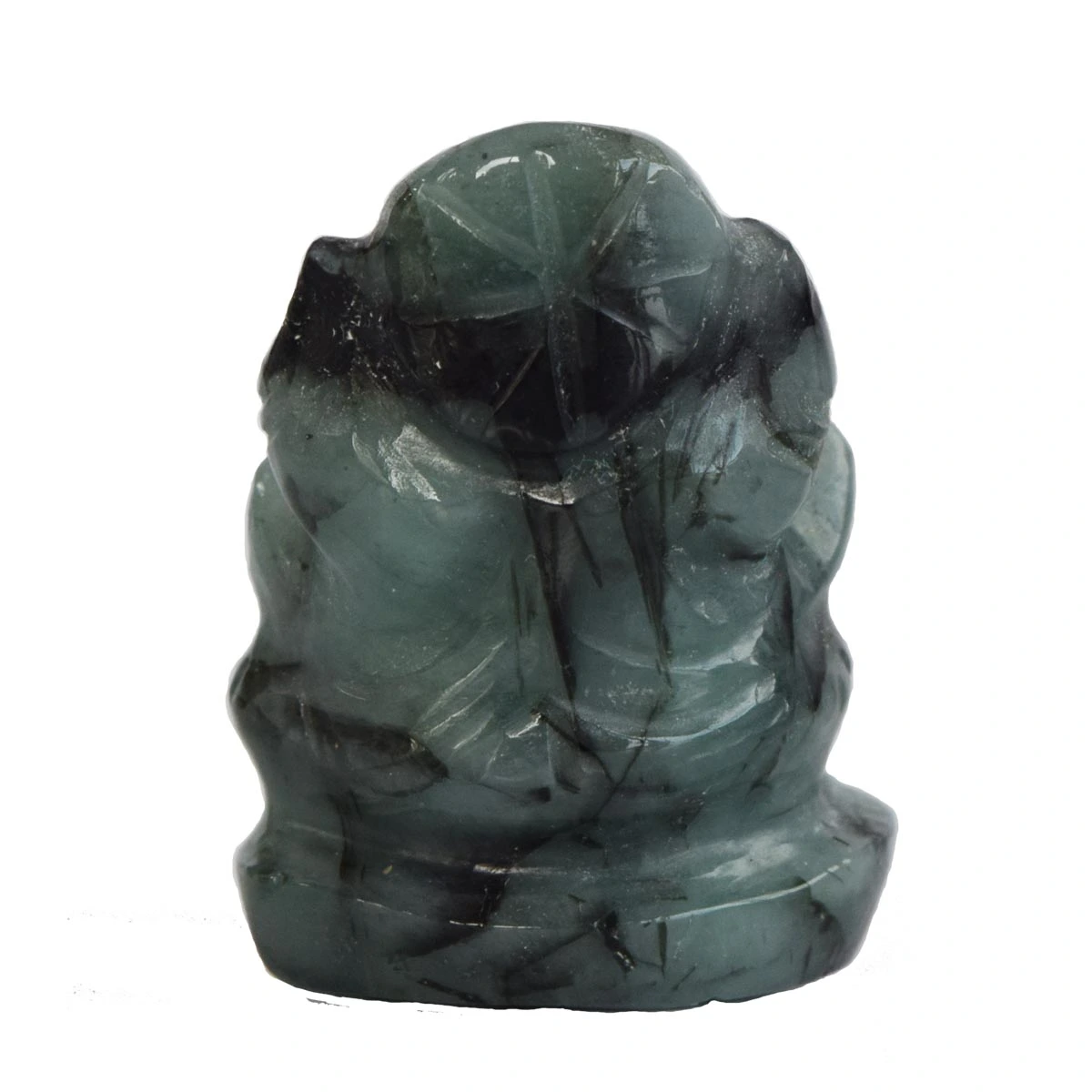 37.72 cts Lord Ganesh God Ganpati Ganesha Real Natural Emerald Idol Murti (SGP38)