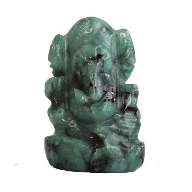 46.23 cts Lord Ganesh God Ganpati Ganesha Real Natural Emerald Idol Murti (SGP43)