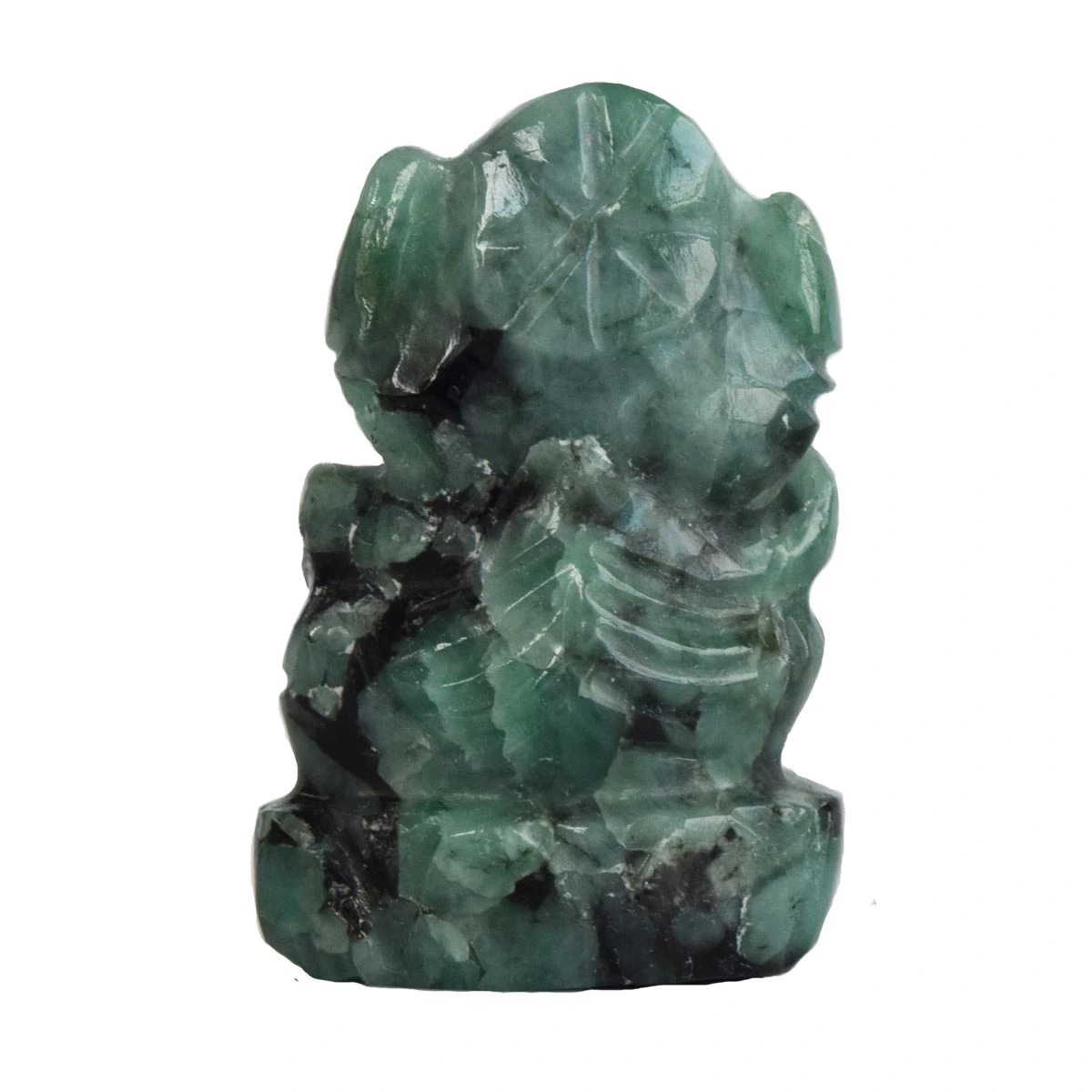 46.23 cts Lord Ganesh God Ganpati Ganesha Real Natural Emerald Idol Murti (SGP43)
