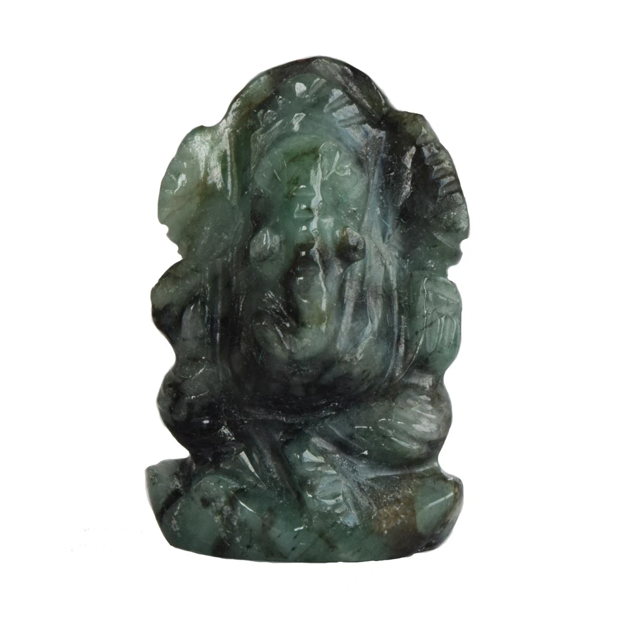 39.63 cts Lord Ganesh God Ganpati Ganesha Real Natural Emerald Idol Murti (SGP46)