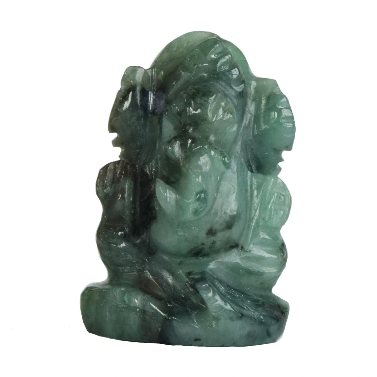 32.24 cts Lord Ganesh God Ganpati Ganesha Real Natural Emerald Idol Murti (SGP50)