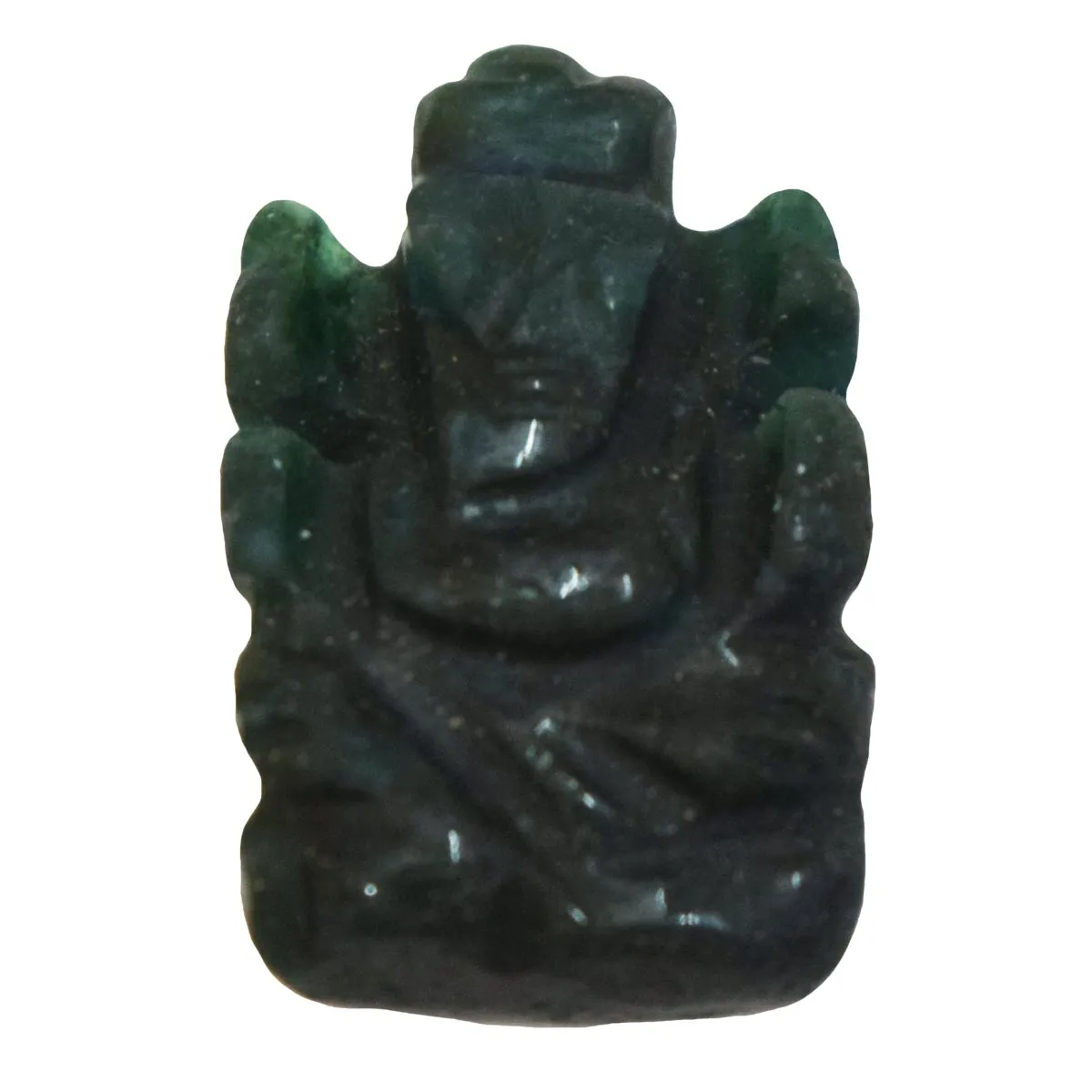 36.74 cts Lord Ganesh God Ganpati Ganesha Real Natural Emerald Idol Murti (SGP58)