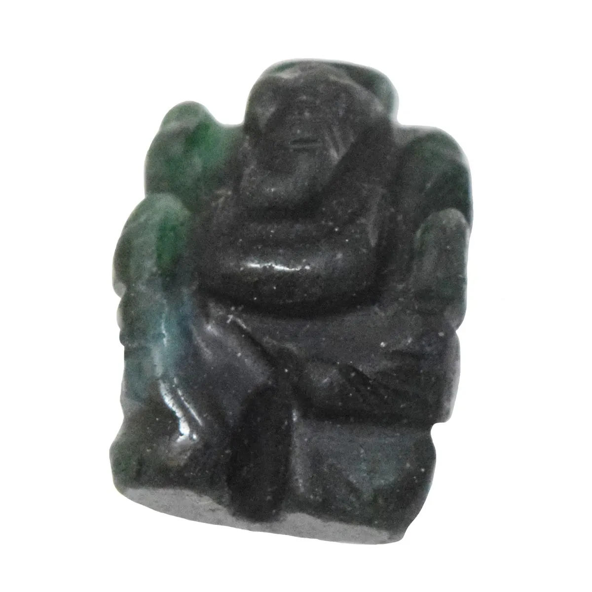 37.25 cts Lord Ganesh God Ganpati Ganesha Real Natural Emerald Idol Murti (SGP85)