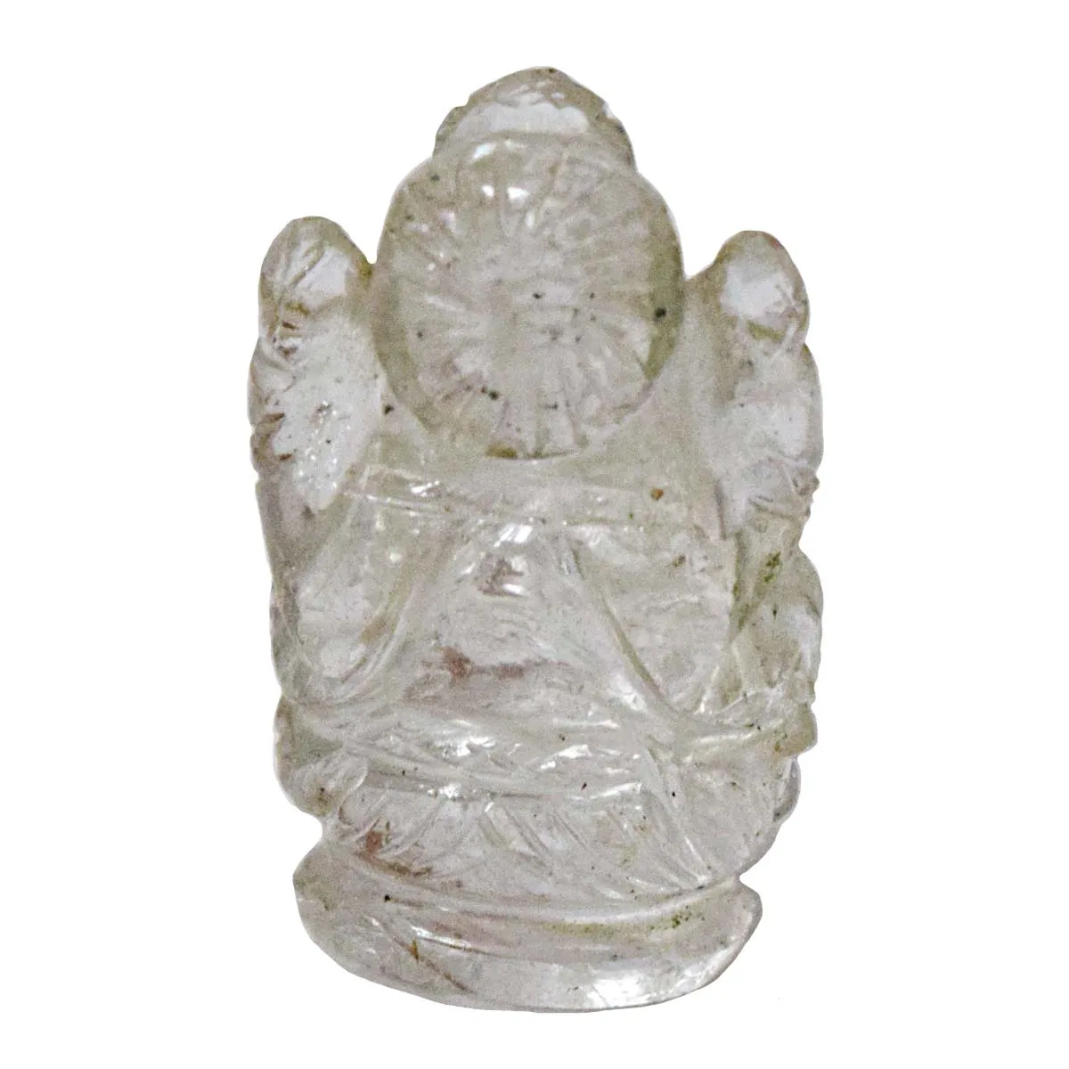 30.34 cts Lord Ganesh God Ganpati Ganesha Real Natural White Quartz Idol Murti (SGP91)