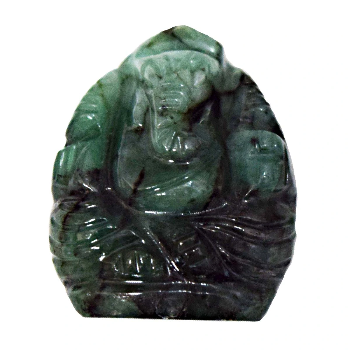 33.65 cts Lord Ganesh God Ganpati Ganesha Real Natural Emerald Idol Murti (SGP92)