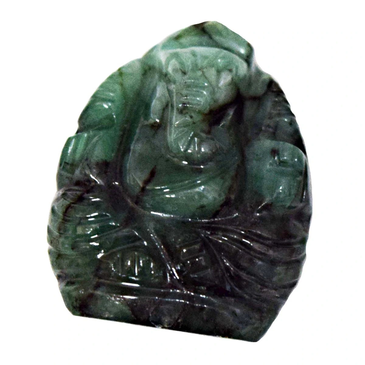 33.65 cts Lord Ganesh God Ganpati Ganesha Real Natural Emerald Idol Murti (SGP92)