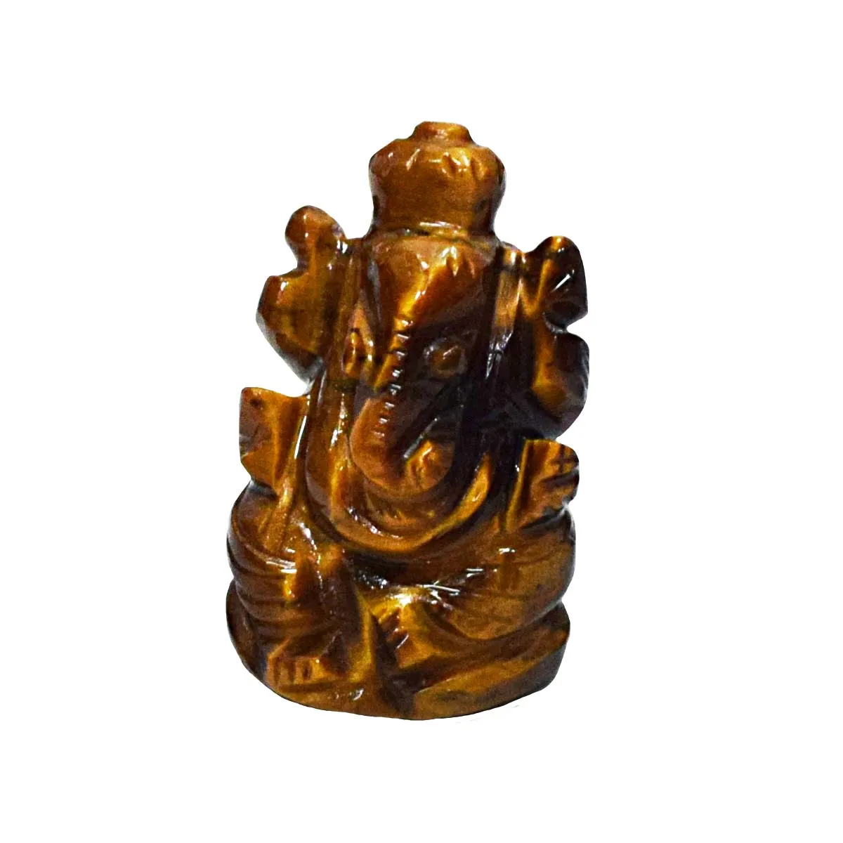 42.13 cts Lord Ganesh God Ganpati Ganesha Real Natural Tiger Eye Idol Murti (SGP94)
