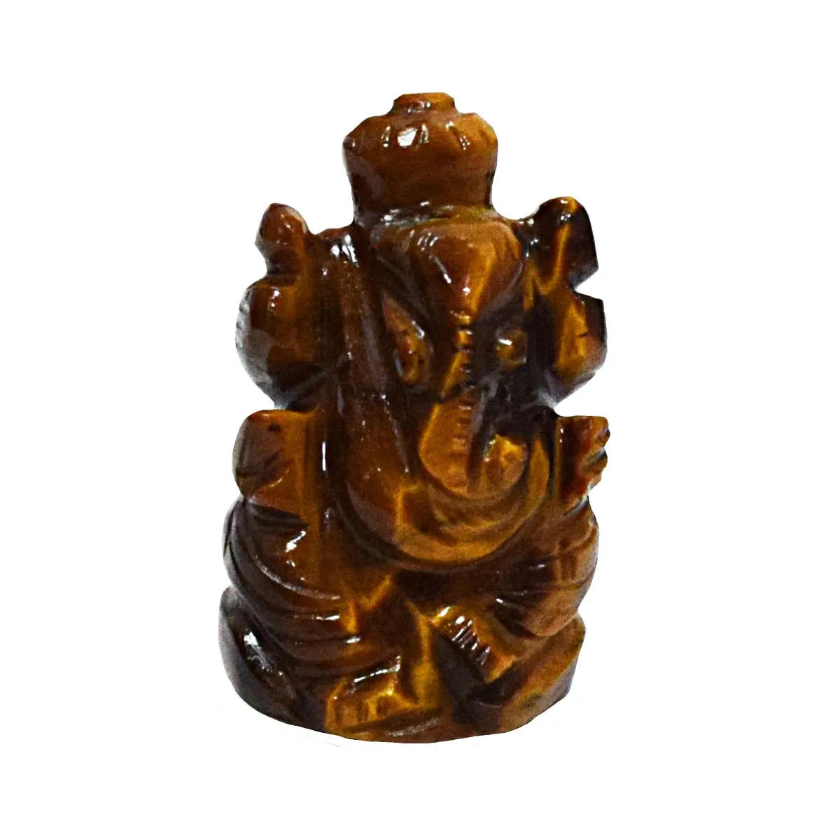 42.13 cts Lord Ganesh God Ganpati Ganesha Real Natural Tiger Eye Idol Murti (SGP94)