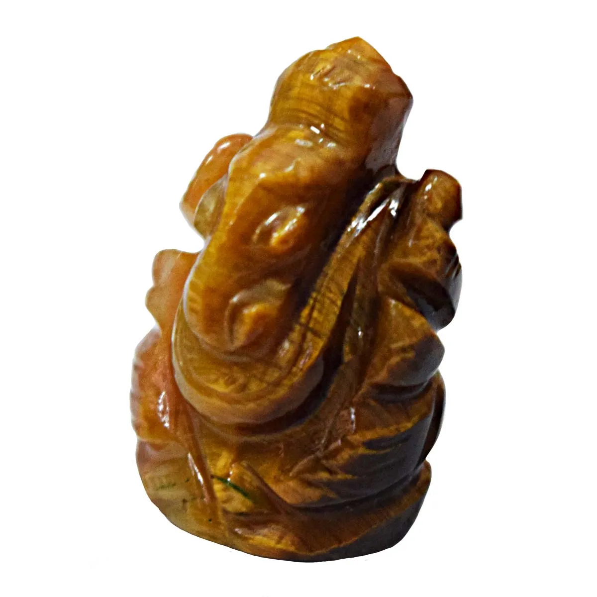 44 cts Lord Ganesh God Ganpati Ganesha Real Natural Tiger Eye Idol Murti (SGP95)