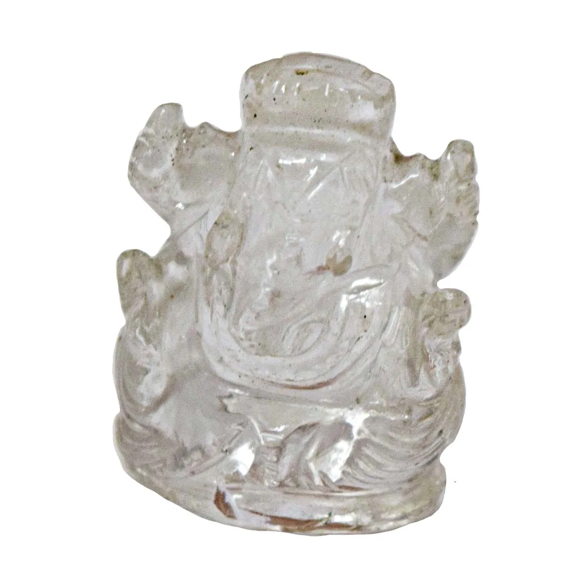 45.29 cts Lord Ganesh God Ganpati Ganesha Real Natural White Quartz Idol Murti (SGP96)