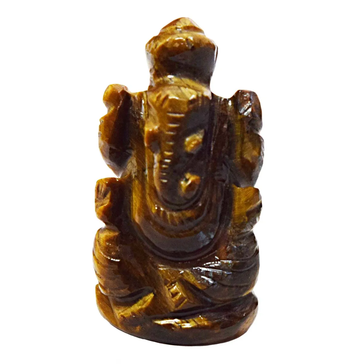 48.99 cts Lord Ganesh God Ganpati Ganesha Real Natural Tiger Eye Idol Murti (SGP97)