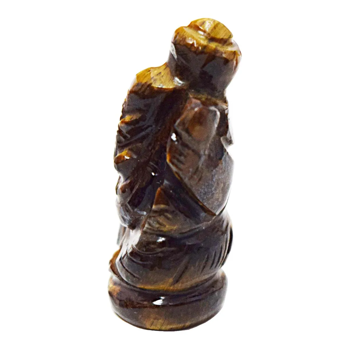 48.99 cts Lord Ganesh God Ganpati Ganesha Real Natural Tiger Eye Idol Murti (SGP97)