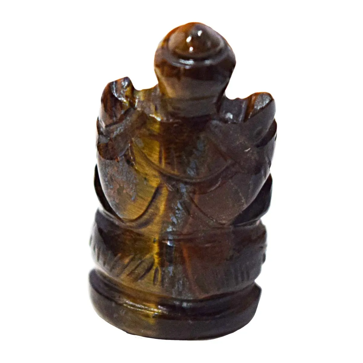 48.99 cts Lord Ganesh God Ganpati Ganesha Real Natural Tiger Eye Idol Murti (SGP97)