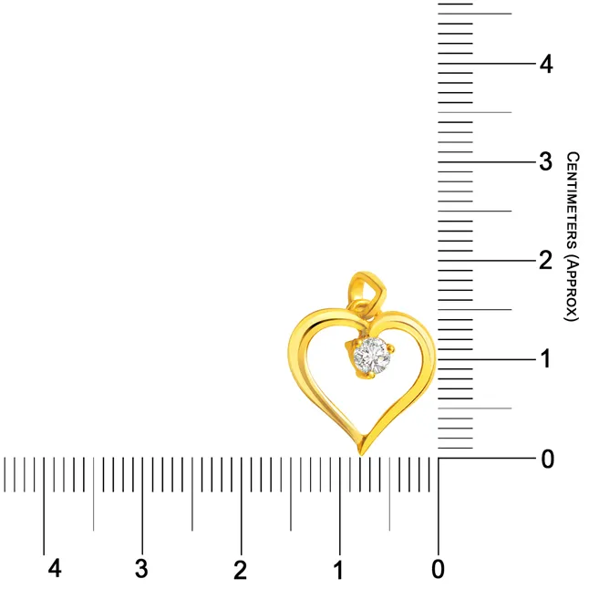 Pure Golden Love Real Diamond Heart Pendant (SH1)