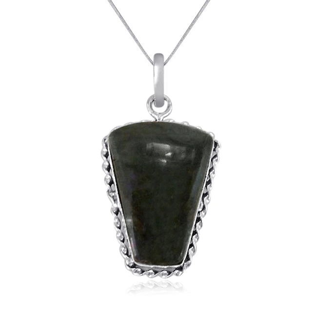 Designer Agate Pendant Set in German Silver - Pendants with Chain