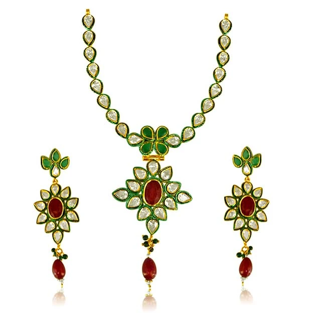 Floral Jodha Akbar Necklace Set (SJK141)