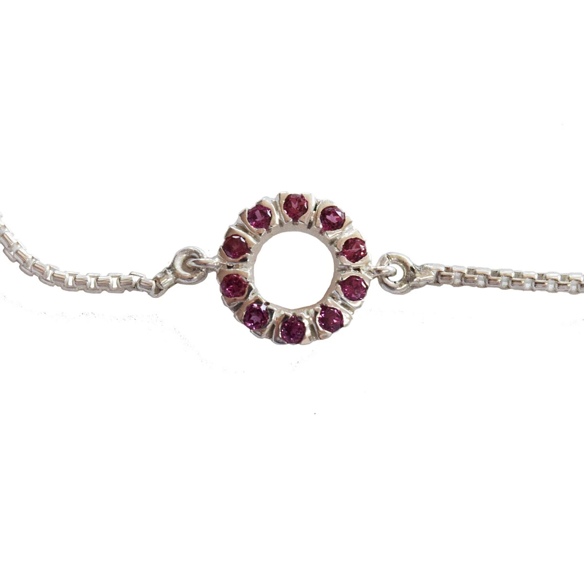 Elegance Redefined: Rhodolite & Sterling Silver Bracelet (SLBR19)