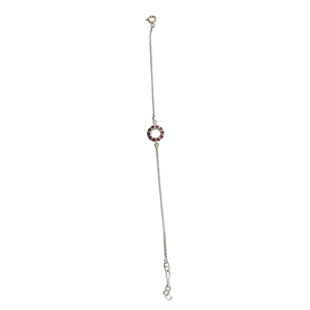 Elegance Redefined: Rhodolite & Sterling Silver Bracelet (SLBR19)