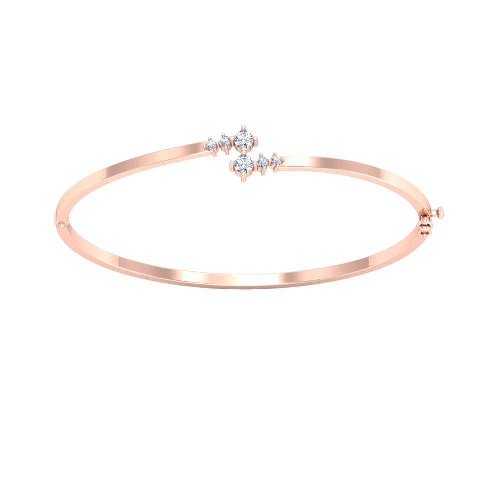 Real Diamond & Rose Gold Plated 925 Sterling Silver Bracelet for Her (SLBR2)