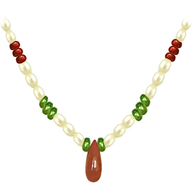 Coral Hues - Single Line Necklace (SN447)