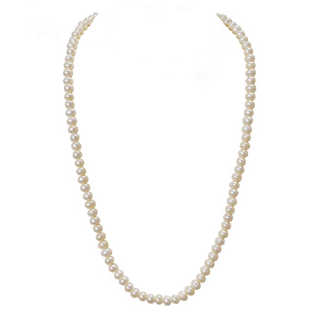 Single Line Real Natural Freshwater Pearl Necklace for Women (SN1004)