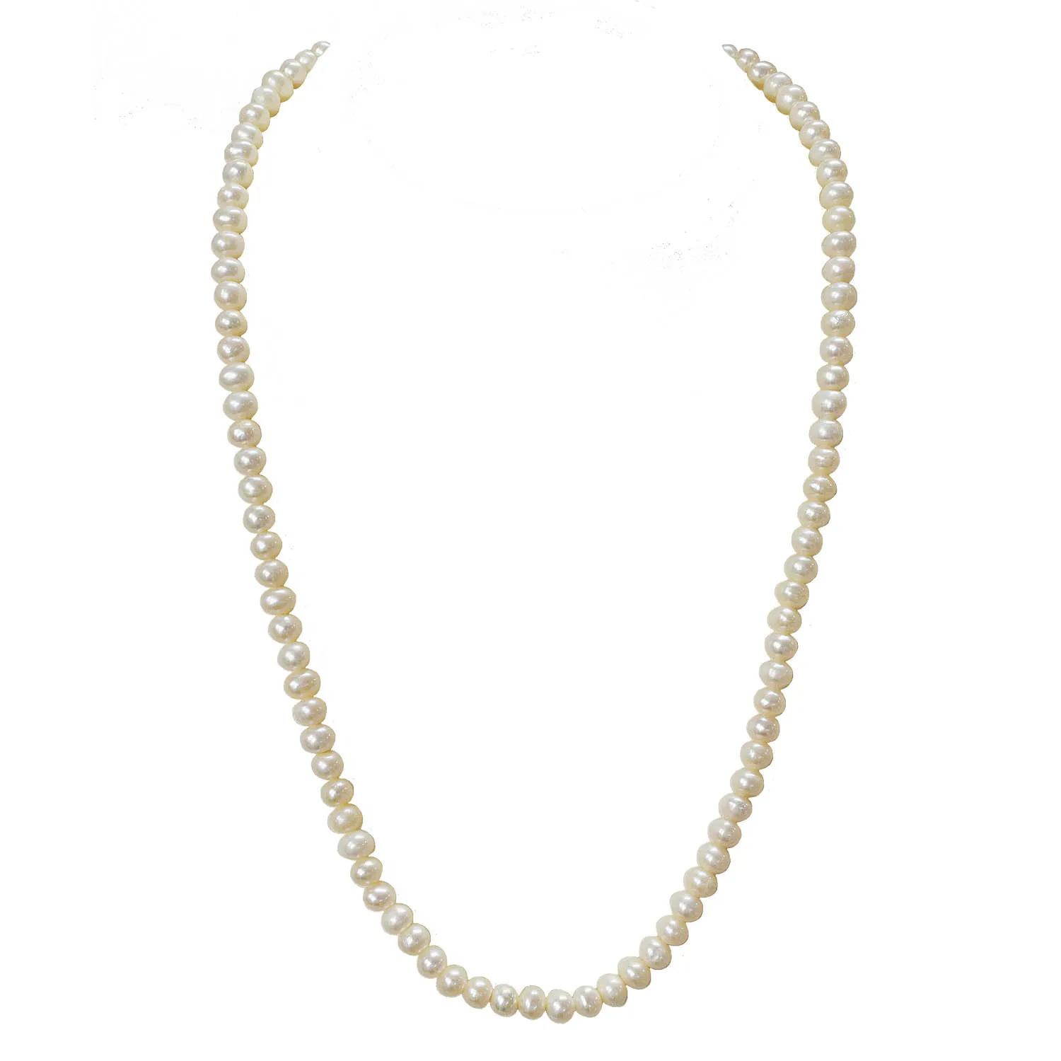 Single Line Real Natural Freshwater Pearl Necklace, Earrings, Ring, Bracelet Set (SN1004+SE65+Ring 58+SB75)
