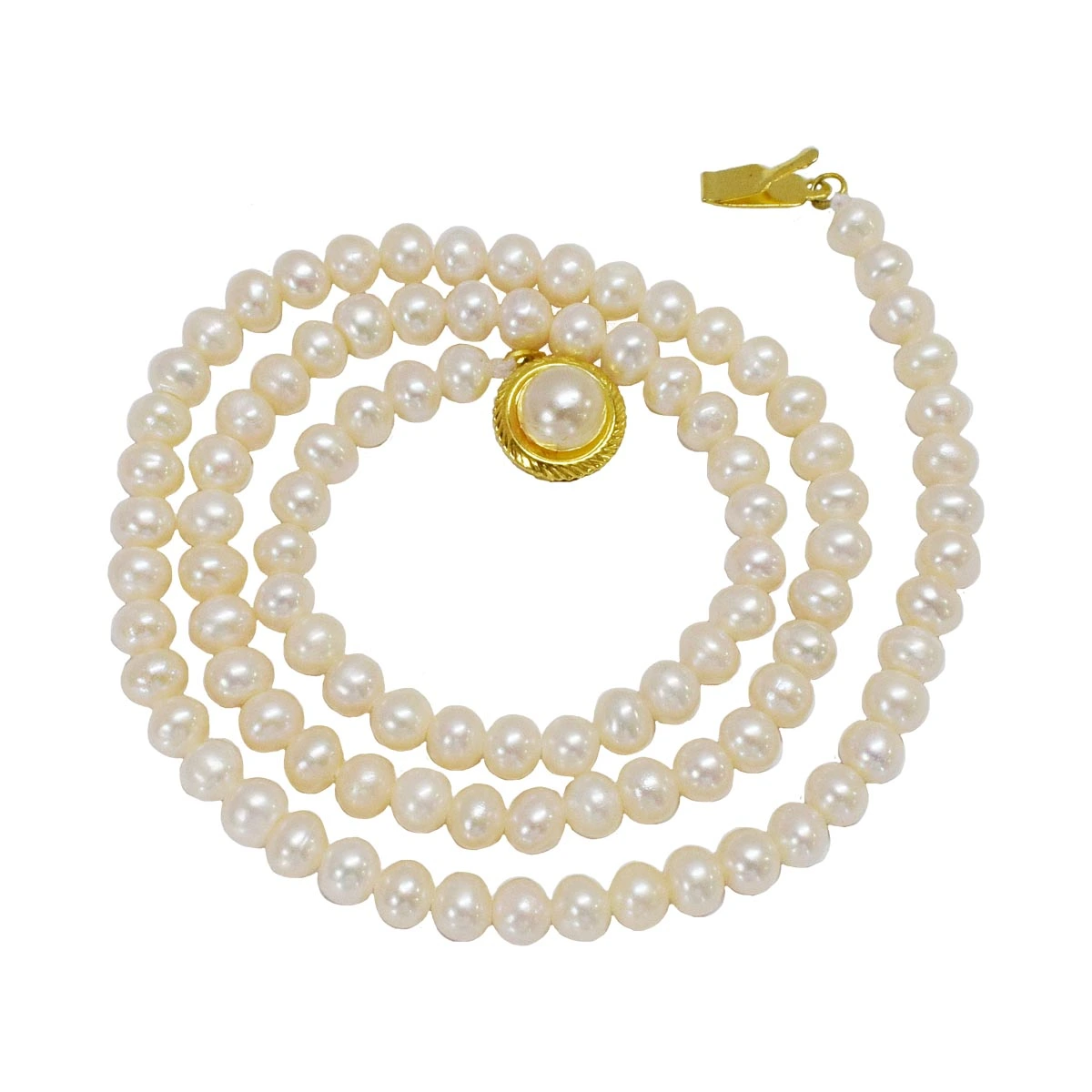 Single Line Real Natural Freshwater Pearl Necklace for Women (SN1004)