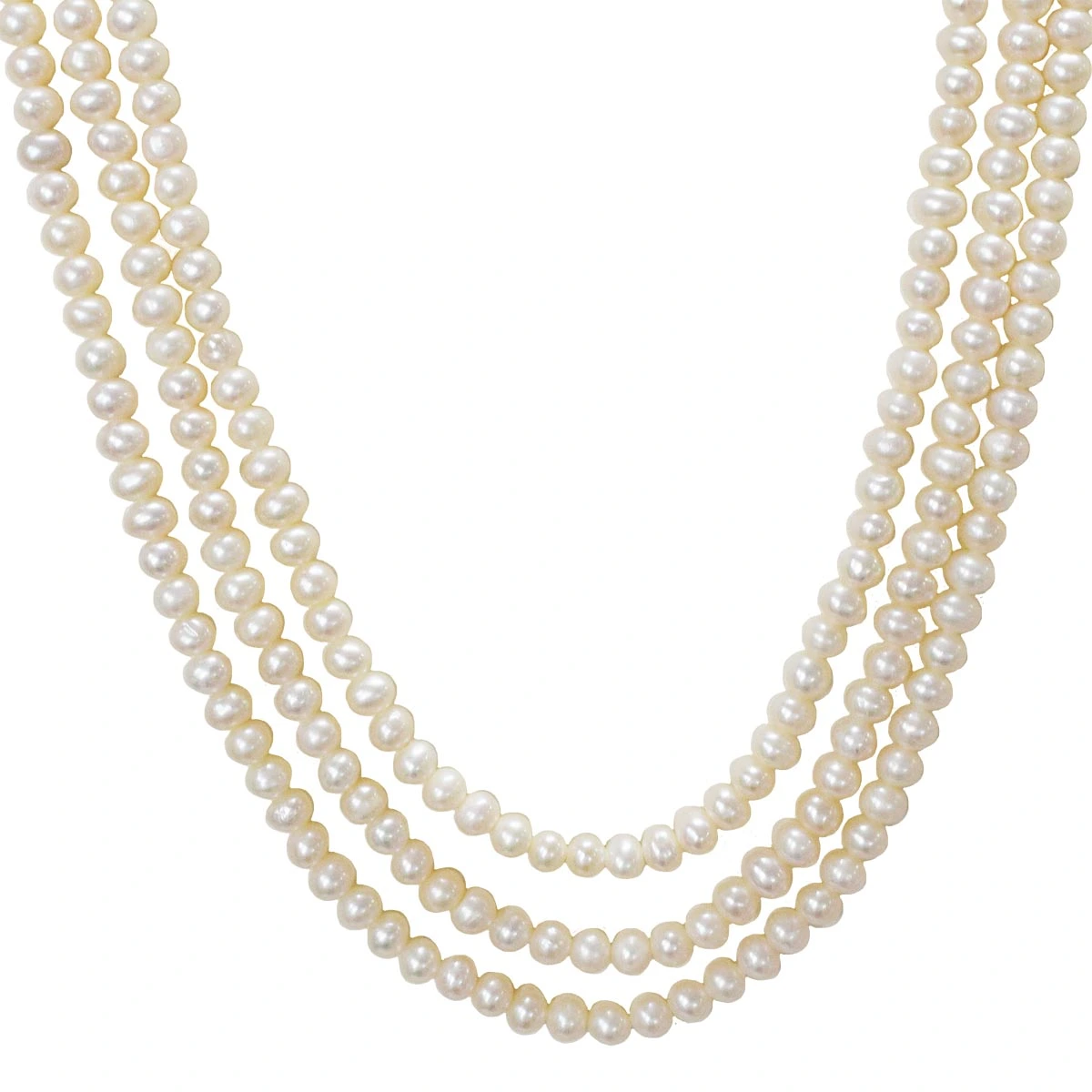 Pearl Panache: Triple-Layer Freshwater Pearl Necklace (SN1006)