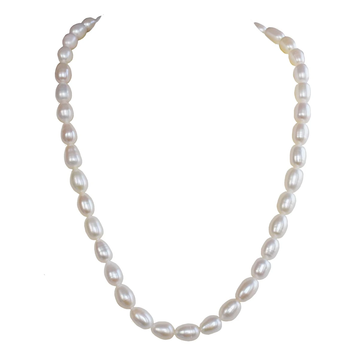 Single Line Real Big Elongated Pearl Necklace for Women (SN1007)